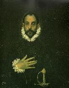El Greco man with his hand on his breast Spain oil painting artist